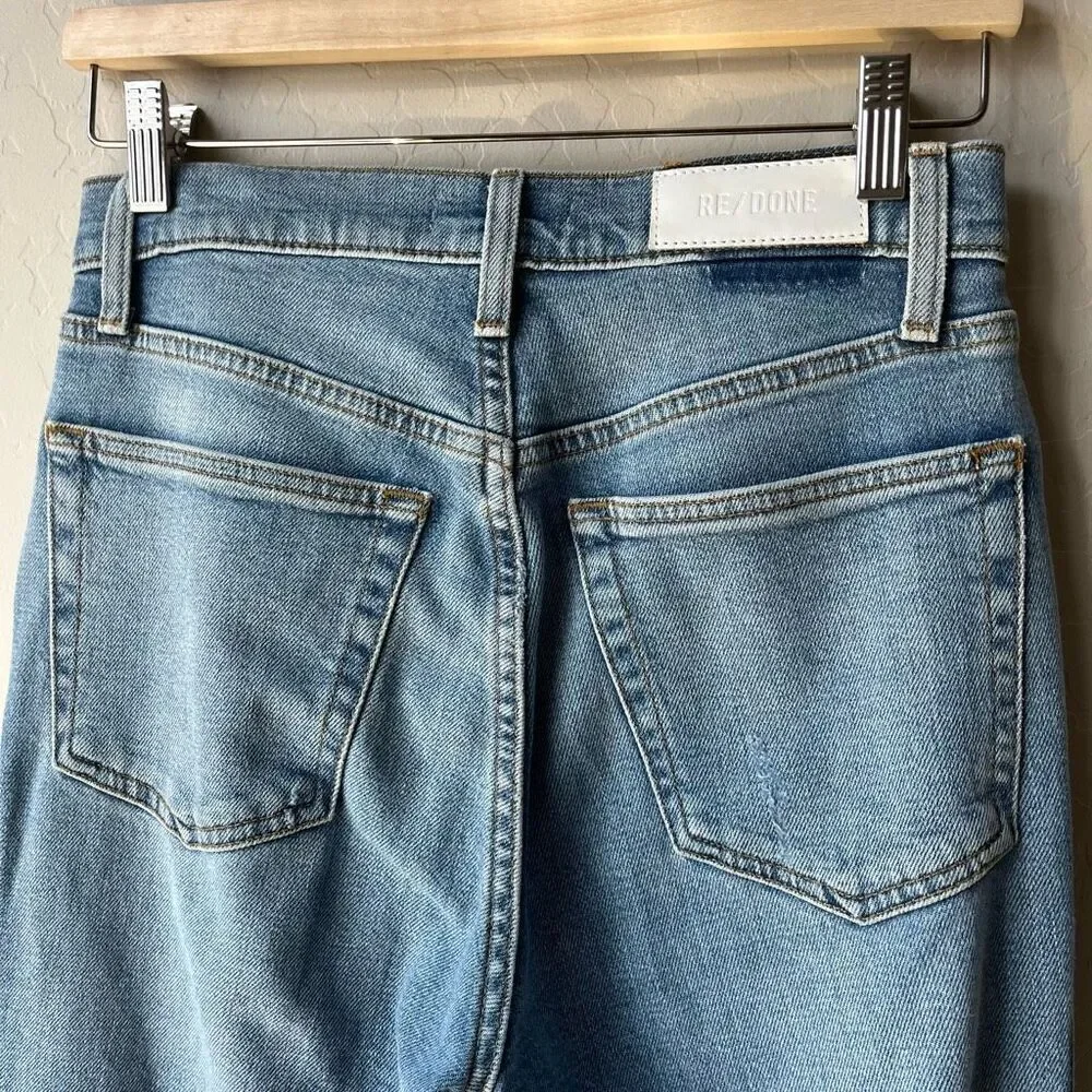 REDONE Denim Jeans 80’s Slim‎ Straight Distressed Blue Jeans Size 26 - Picture 10 of 13